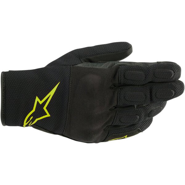 Manusi de piele impermeabile Alpinestars S-MAX Drystar Negru/Galben fluo [1]