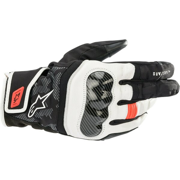 Manusi de piele sport impermeabile Alpinestars SMX-Z Drystar Negru/Alb/Rosu [1]