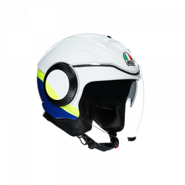 Casca AGV ORBYT E2205 MULTIBLOCK WHITE BLUE YELLOW FLUO [1]