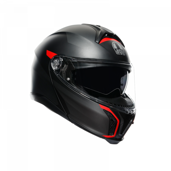 Casca AGV TOURMODULAR ECE2206 MULTIFREQUENCY MATT GUNMETAL RED [1]