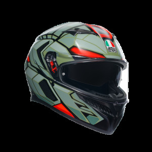 Casca Moto AGV K3 DECEPT MATT BLACK /GREEN /RED ECE 22.06