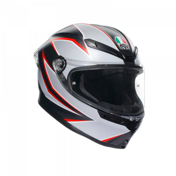 Casca AGV K6 S E2206 - FLASH MATT BLACK GREY RED [1]