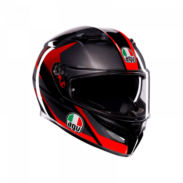 Casca AGV K3 e2206 - striga Culoare: black/grey/red [1]