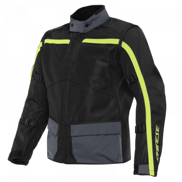 Geaca DAINESE OUTLAW TEX BLACK BLACK EBONY FLUO YELLOW Negru/Galben [1]
