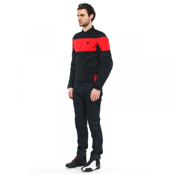Geaca DAINESE ELETTRICA AIR TEX BLACK BLACK LAVA RED Negru/Rosu [1]