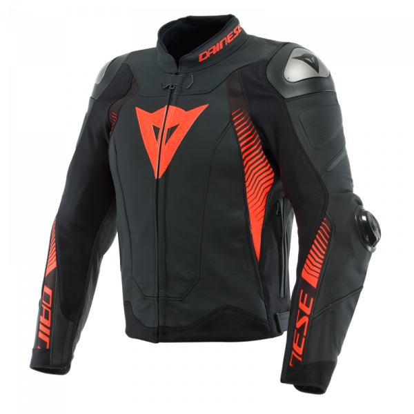 Geaca DAINESE SUPER SPEED 4 BLACK MATT FLUO RED [1]