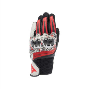 Manusi Dainese scurte, piele Mig 3 Culoare: Black / red spray / white Manusi Dainese scurte, piele Mig 3 Culoare: Black / red spray / white