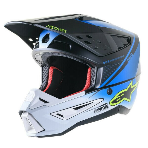 Casca cross-enduro Alpinestars Supertech S-M5 RAYON Alb/Albastru/Galben fluo [1]