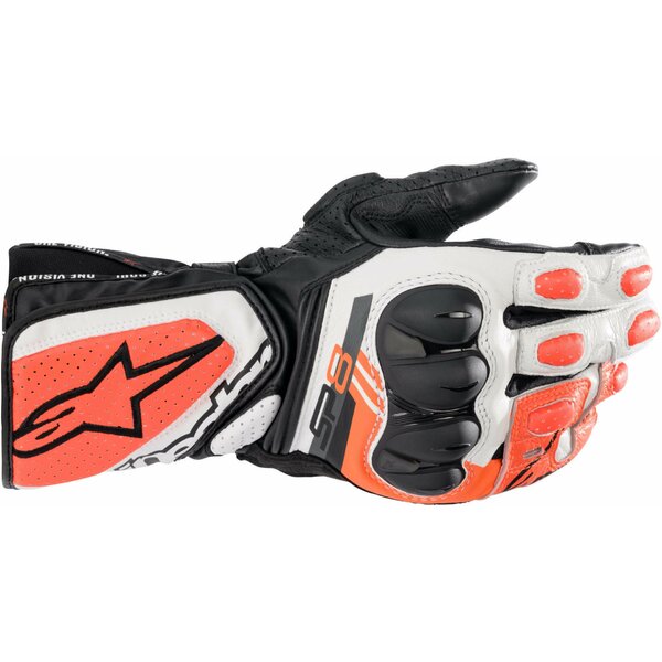 Manusi de piele sport/touring Alpinestars SP-8 V3 Negru/Alb/Rosu [1]