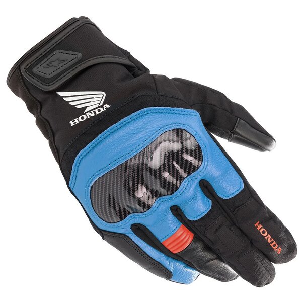 Manusi de piele impermeabile ALPINESTARS HONDA SMX Z DRYSTAR Negru/Albastru [1]