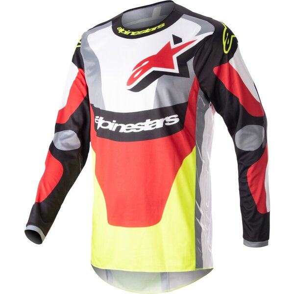 Tricou cross-enduro ALPINESTARS FLUID AGENT 2023 Negru/Rosu/Galben fluo [1]