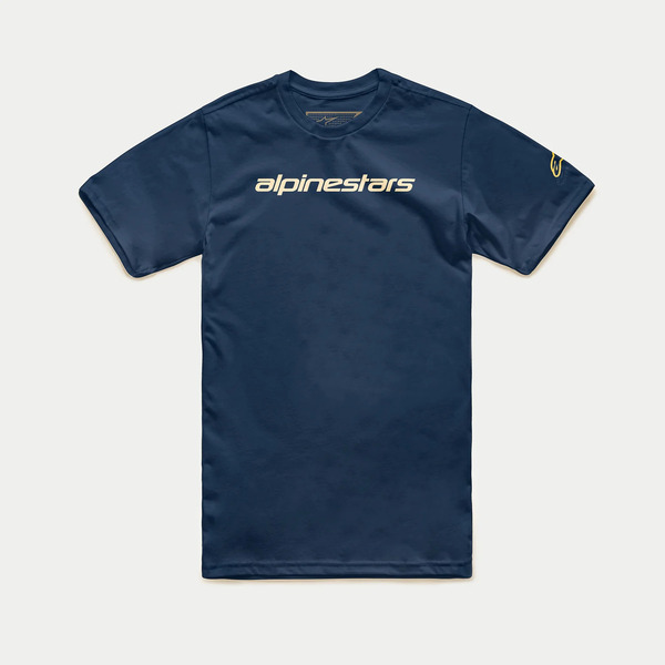 Tricou ALPINESTARS LINEAR WORDMARK Navy/Galben [1]