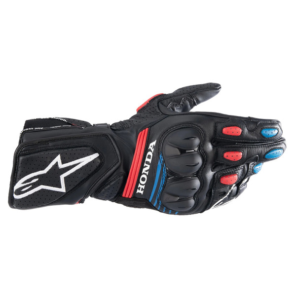Manusi de piele sport/touring ALPINESTARS HONDA SP-8 V3 Negru/Rosu/Albastru [1]