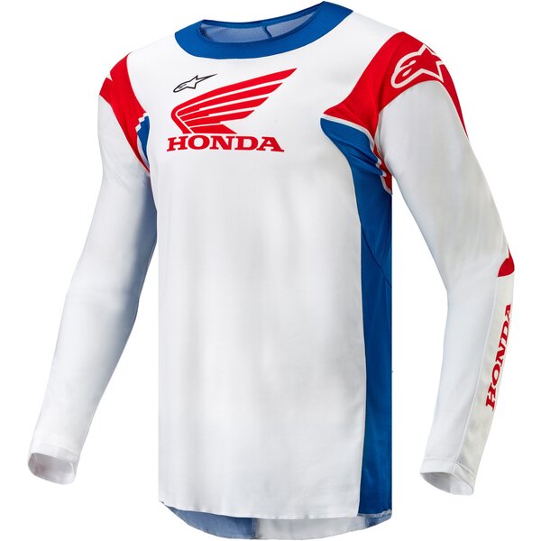 Tricou cross-enduro ALPINESTARS HONDA RACER ICONIC Alb/Albastru/Rosu [1]