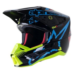 Casca cross-enduro Alpinestars Supertech S-M5 ACTION Negru/Albastru/Galben fluo Casca cross-enduro Alpinestars Supertech S-M5 ACTION Negru/Albastru/Galben fluo