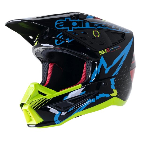 Casca cross-enduro Alpinestars Supertech S-M5 ACTION Negru/Albastru/Galben fluo [1]