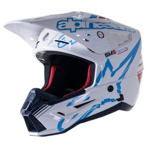 Casca cross-enduro Alpinestars Supertech S-M5 ACTION Alb/Albastru Casca cross-enduro Alpinestars Supertech S-M5 ACTION Alb/Albastru