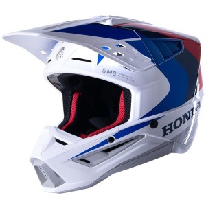 Casca cross-enduro Alpinestars Supertech S-M5 HONDA ECE 22.06 Alb/Albastru Casca cross-enduro Alpinestars Supertech S-M5 HONDA ECE 22.06 Alb/Albastru