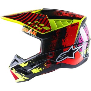 Casca cross-enduro Alpinestars Supertech S-M5 SOLAR FLARE Negru/Rosu/Galben fluo Casca cross-enduro Alpinestars Supertech S-M5 SOLAR FLARE Negru/Rosu/Galben fluo