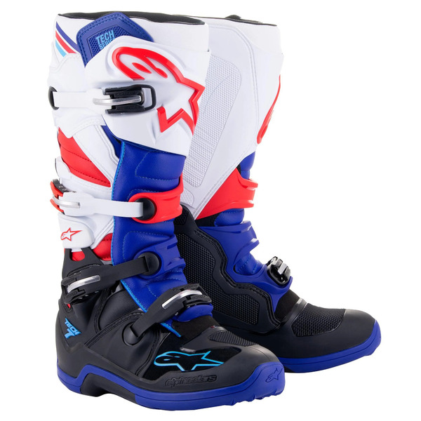Cizme cross-enduro ALPINESTARS TECH 7 BOOT Negru/Albastru inchis/Rosu/Alb [1]