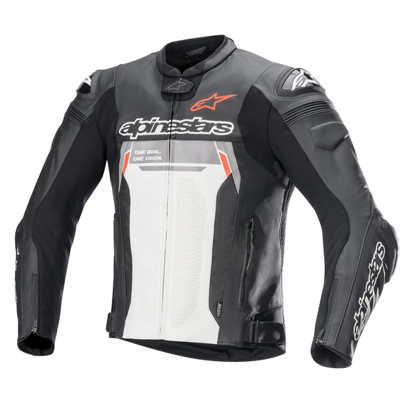 Geaca de piele Alpinestars Missile V2 Ignition Negru/Alb [1]