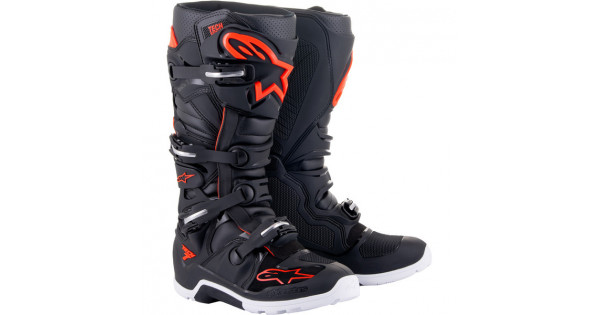 Nashi２boxes Cizme cross-enduro Alpinestars TECH 7 ENDURO Negru/Rosu fluo