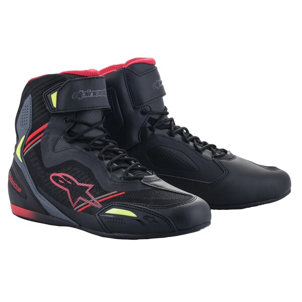 Ghete moto sport/touring Alpinestars Faster-3 RIDEKNIT 2023 Negru/Gri inchis/Rosu fluo [1]