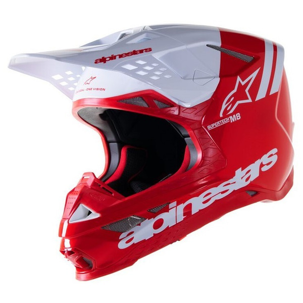 Casca cross-enduro Alpinestars Supertech S-M8 RADIUM 2 Rosu/Alb [1]