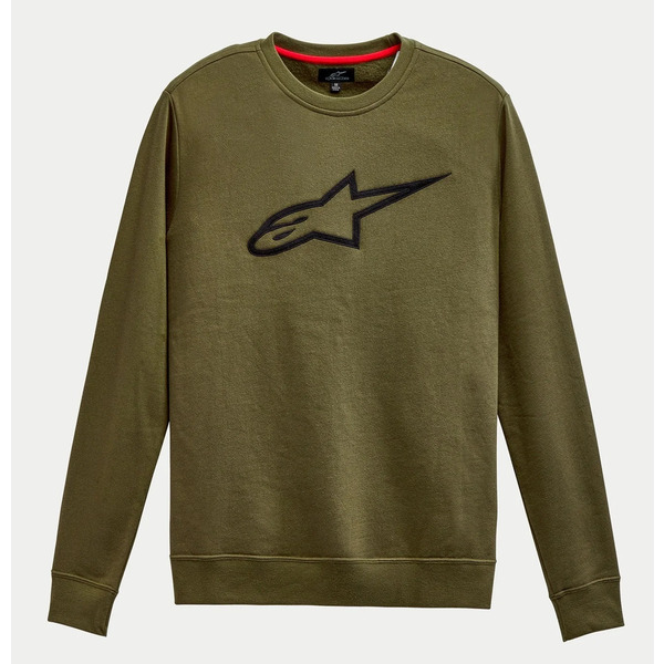 Bluza ALPINESTARS AGELESS CREW Fleece Verde military/Negru [1]