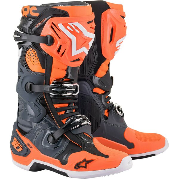Cizme cross-enduro Alpinestars TECH 10 BOOT Gri/Portocaliu fluo [1]