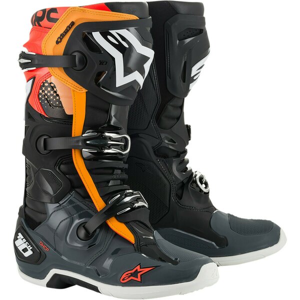 Cizme cross-enduro Alpinestars TECH 10 BOOT Negru/Portocaliu/Rosu fluo [1]