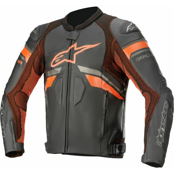 Geaca de piele Alpinestars GP PLUS R V3 RIDEKNIT Negru/Rosu fluo [1]