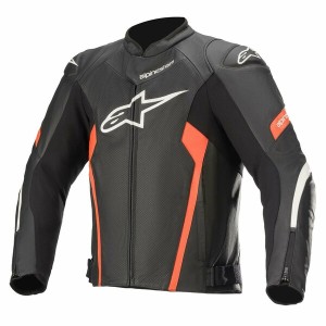Geaca de piele Alpinestars FASTER V2 AIRFLOW Negru/Rosu