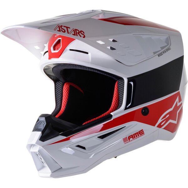 Casca cross-enduro Alpinestars Supertech S-M5 BOND Alb/Rosu [1]