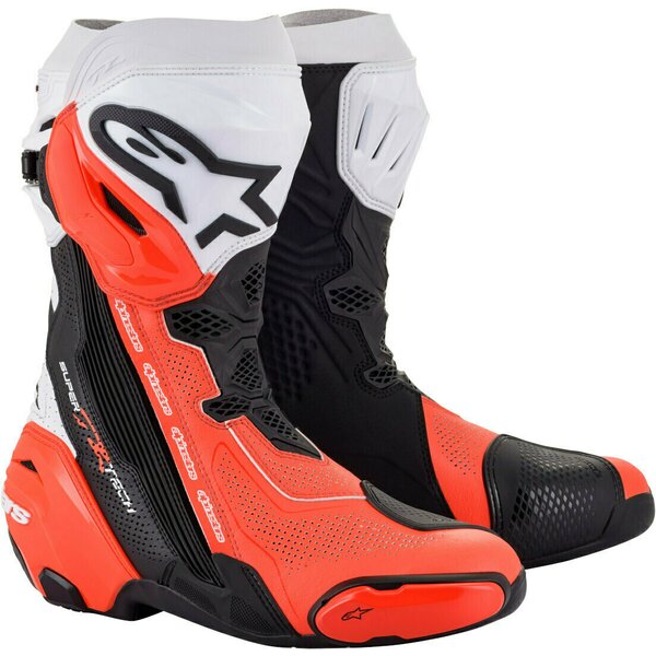 Cizme moto race Alpinestars Supertech R Vented Negru/Alb/Rosu [1]