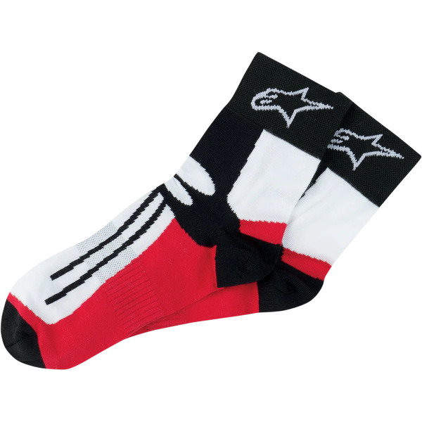 Sosete ALPINESTARS RACING ROAD SOCKS Short Negru/Rosu [1]