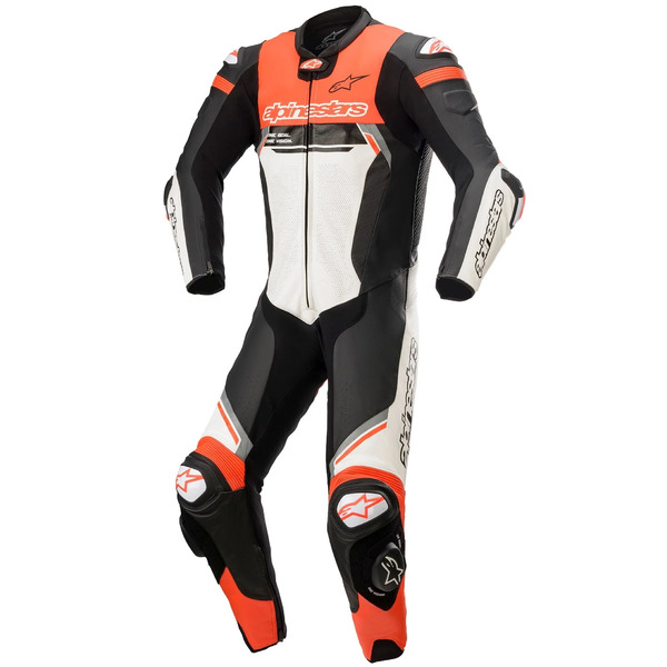 Combinezon de piele 1 piesa ALPINESTARS MISSILE V2 IGNITION Negru/Alb/Rosu fluo [1]