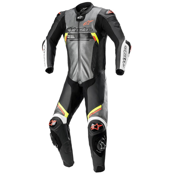 Combinezon de piele 1 piesa ALPINESTARS MISSILE V2 IGNITION Negru/Gri/Galben [1]