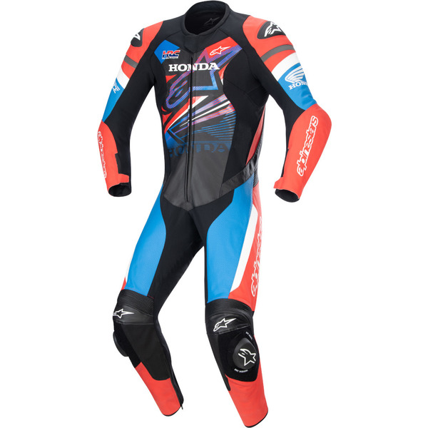Combinezon de piele 1 piesa ALPINESTARS HONDA GP FORCE Negru/Albastru/Rosu [1]