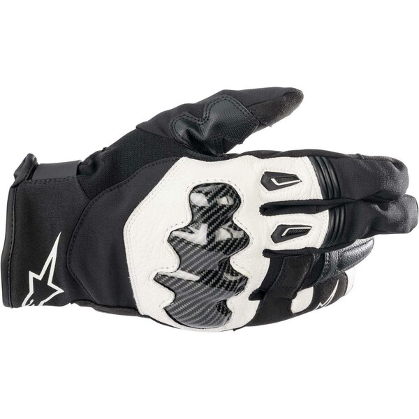 Manusi de piele sport impermeabile ALPINESTARS SMX-1 Drystar Negru/Alb [1]