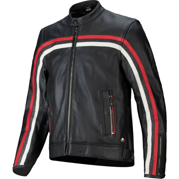 Geaca de piele ALPINESTARS DYNO Negru/Alb/Rosu [1]