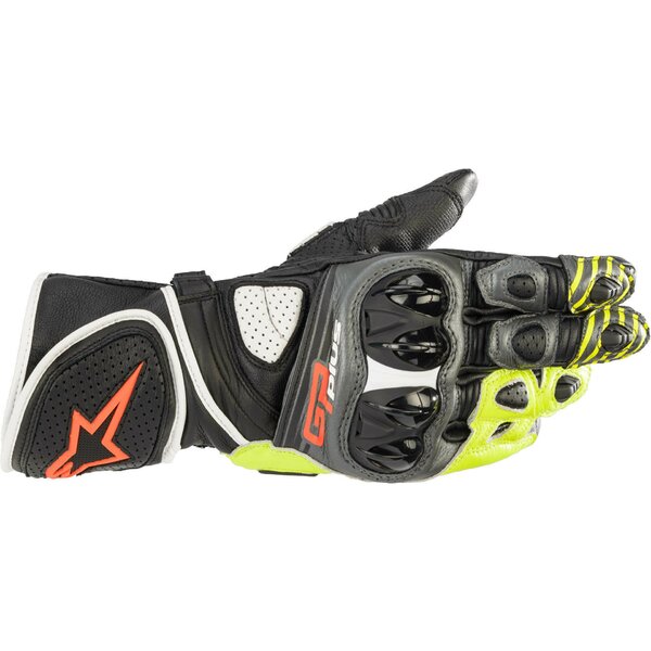 Manusi de piele race Alpinestars GP PLUS R V2 Negru/Galben fluo/Alb/Rosu fluo [1]