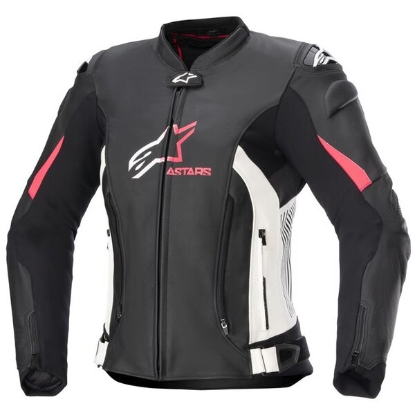 Geaca de piele dama ALPINESTARS STELLA GP PLUS V4 Negru/Alb/Roz [1]