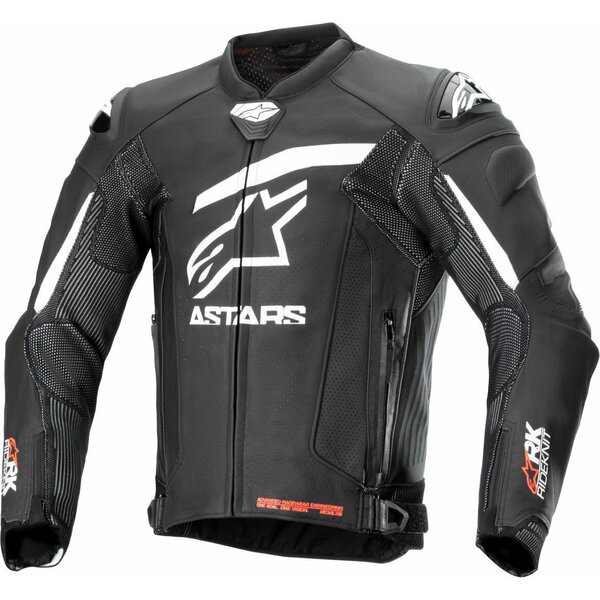 Geaca de piele Alpinestars GP PLUS R V4 RIDEKNIT Negru/Alb [1]