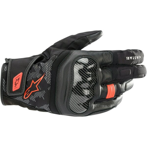 Manusi de piele sport impermeabile Alpinestars SMX-Z Drystar Negru/Rosu [1]