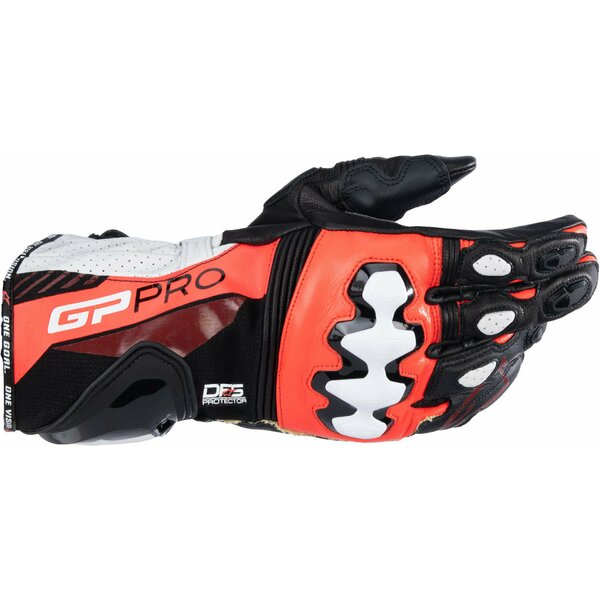 Manusi de piele racing ALPINESTARS GP PRO R4 Negru mat/Rosu fluo [1]