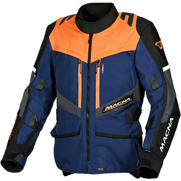 Geaca textil impermeabila touring/adventure MACNA DOMANE Albastru/Portocaliu [1]