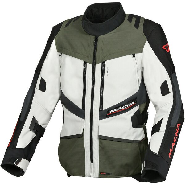 Geaca textil impermeabila touring/adventure MACNA DOMANE Gri deschis/Gri inchis/Galben Fluo [1]
