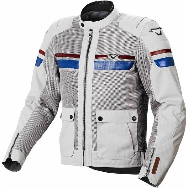 Geaca textil de vara MACNA FLUENT Gri deschis/Albastru/Rosu [1]