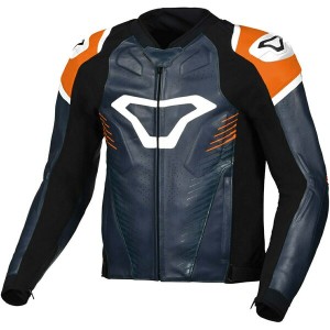 Geaca de piele sport/touring MACNA TRONNIQ Albastru/Portocaliu/Alb Geaca de piele sport/touring MACNA TRONNIQ Albastru/Portocaliu/Alb